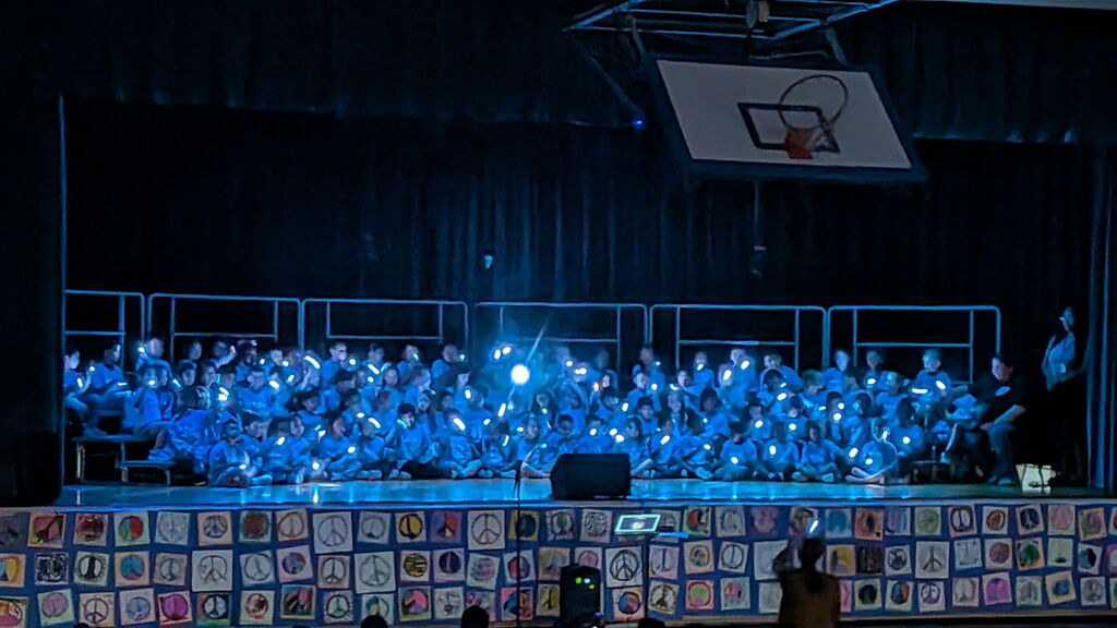 Kindergarten students singing