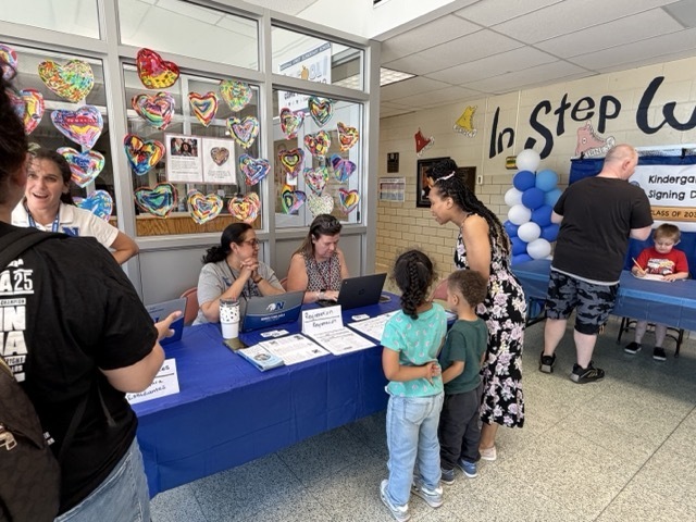 Families attend a Kindergarten information session.