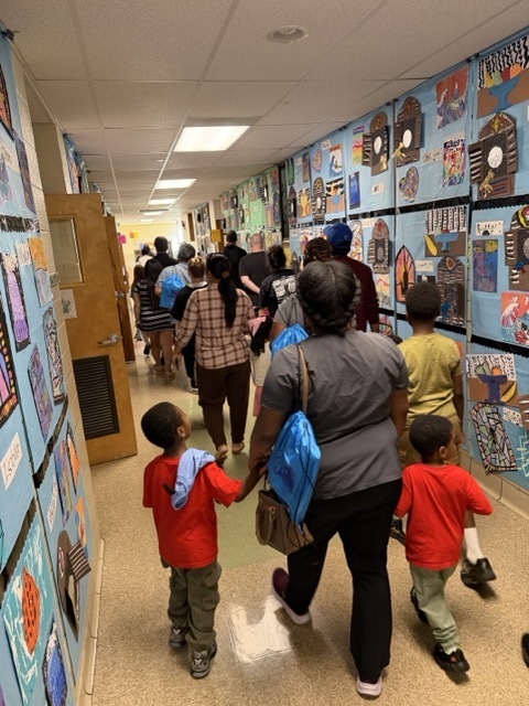 Families attend a Kindergarten information session.