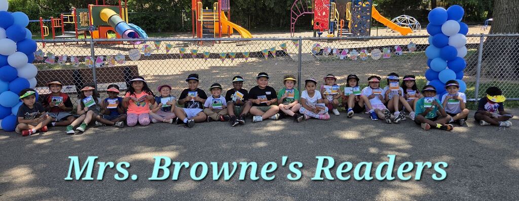 Mrs. Browne's class poses for a photo.