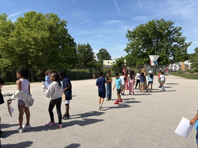 Students and their someone special outside.
