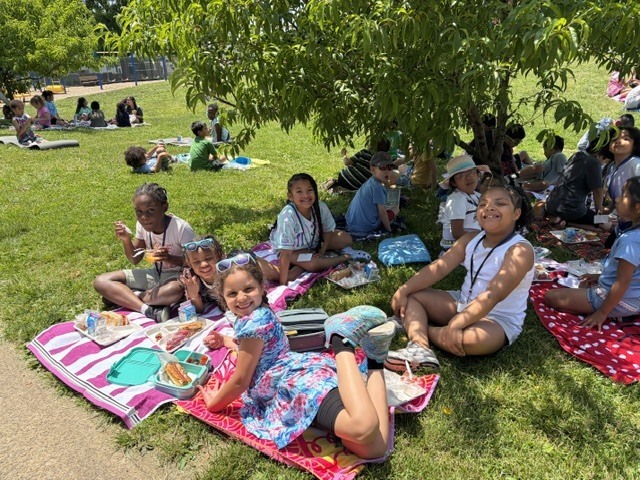 1st graders enjoying their picnic.