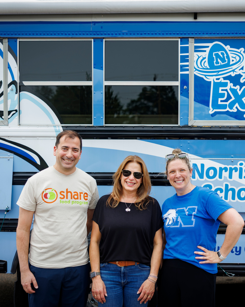 PA First Lady Lori Shapiro, Food Service Director Nicole Melia, and Share Food Program Director Brian Gralnick.