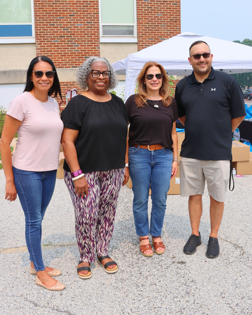 First Lady Lori Shapiro and Commissioner Jamila Winder poses for photo with Dr. Lugo and School Board Member.