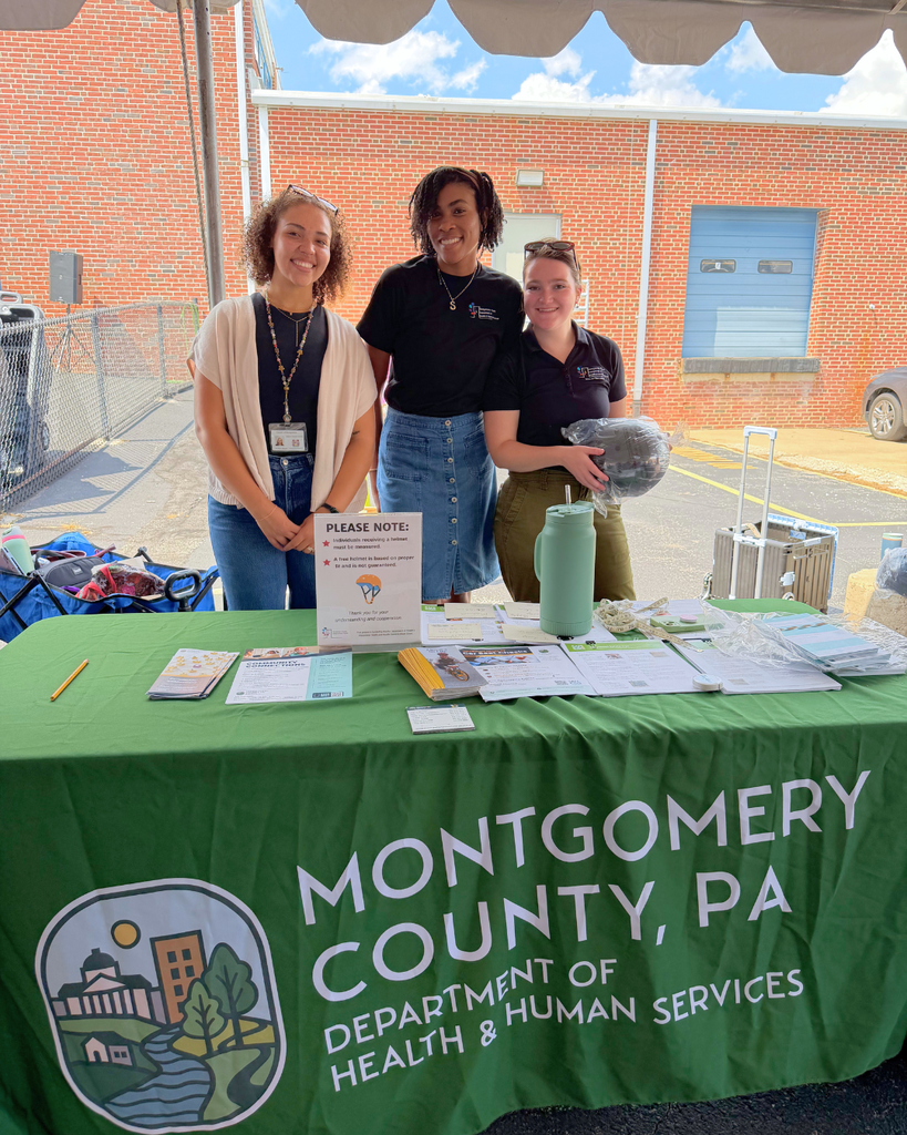 Montgomery County staff giving away free helmets for students.