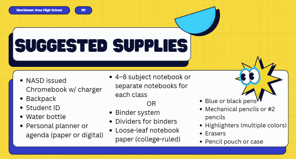 list of suggested school supplies