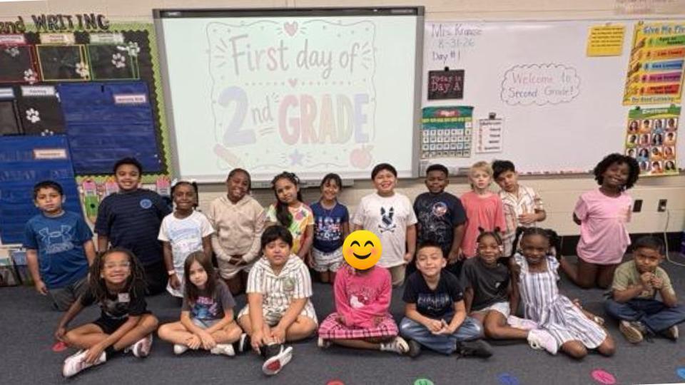 Mrs. Krause’s second grade class is ready to learn.