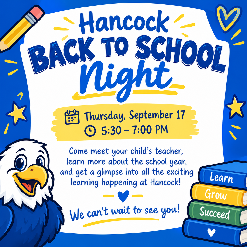 Back to school night flyer (Thursday, September 17 from 5:30 - 7:00) in English