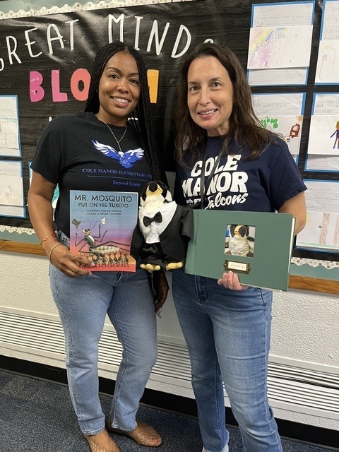 Cole Manor Reading Specialists with Oreo the Reading Falcon