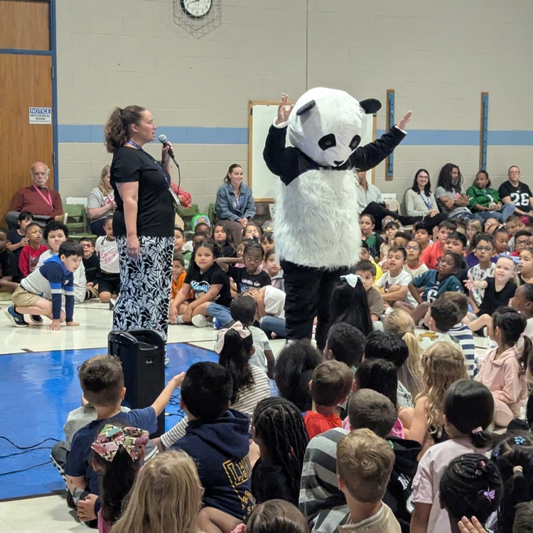 PBIS Kickoff assembly with Paulie the Panda