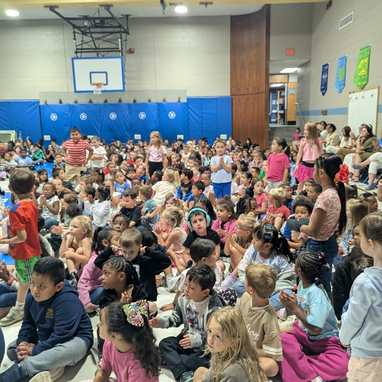 PBIS Kickoff assembly with Paulie the Panda.