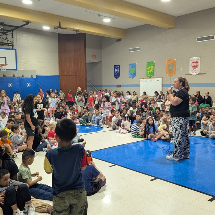PBIS Kickoff assembly with Paulie the Panda.