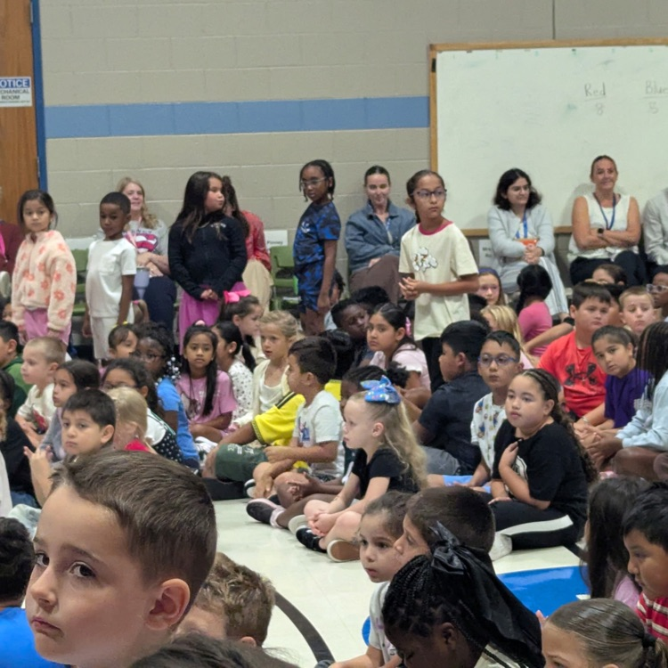 PBIS Kickoff assembly with Paulie the Panda.