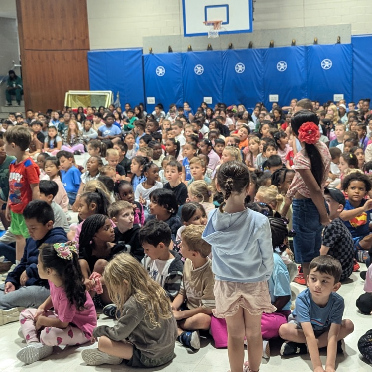 PBIS Kickoff assembly with Paulie the Panda.