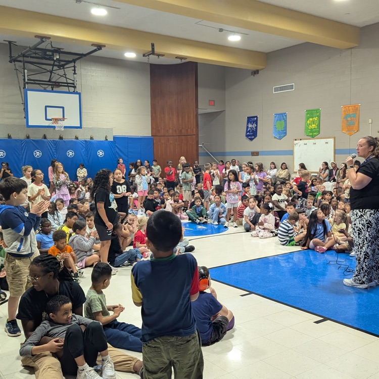 PBIS Kickoff assembly with Paulie the Panda.