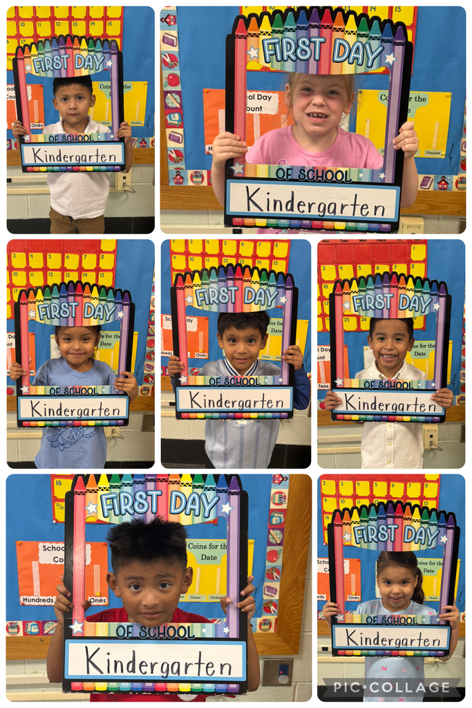 Kindergarten Fun! Frame says "First Day of School, Kindergarten".
