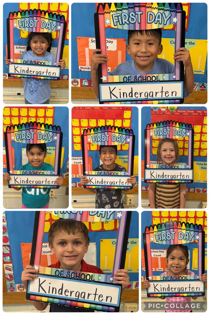 Kindergarten Fun! Frame says "First Day of School, Kindergarten".
