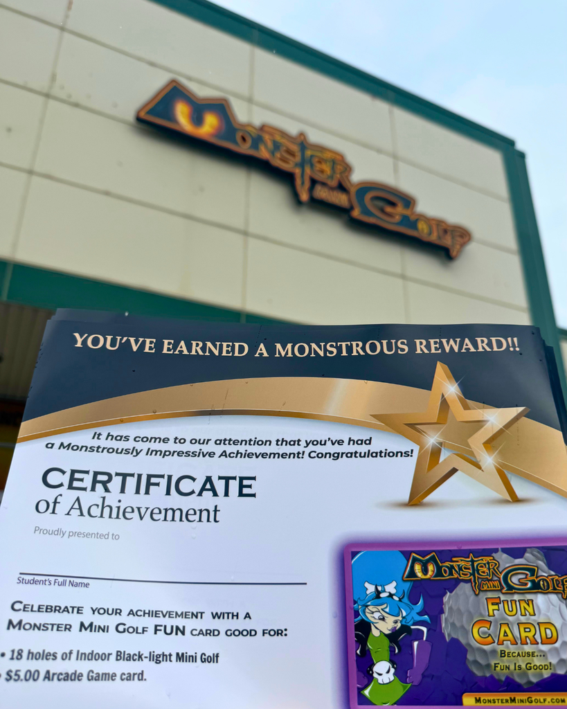 Certificate for free mini golf.