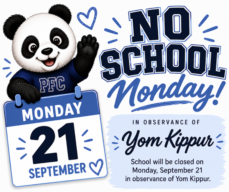 No school tomorrow in observance of Yom Kippur.