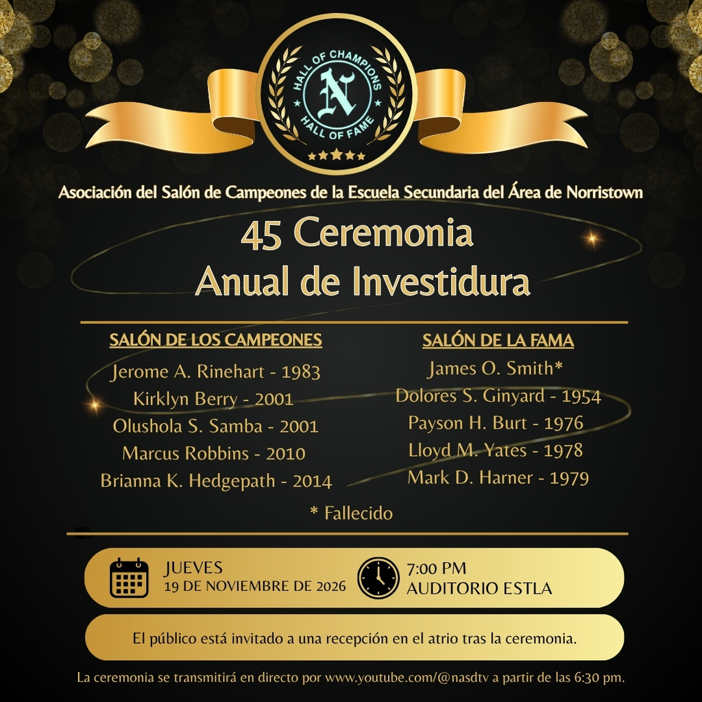 Spanish NAHS Hall of Champions Invitation Graphic. Details in caption.