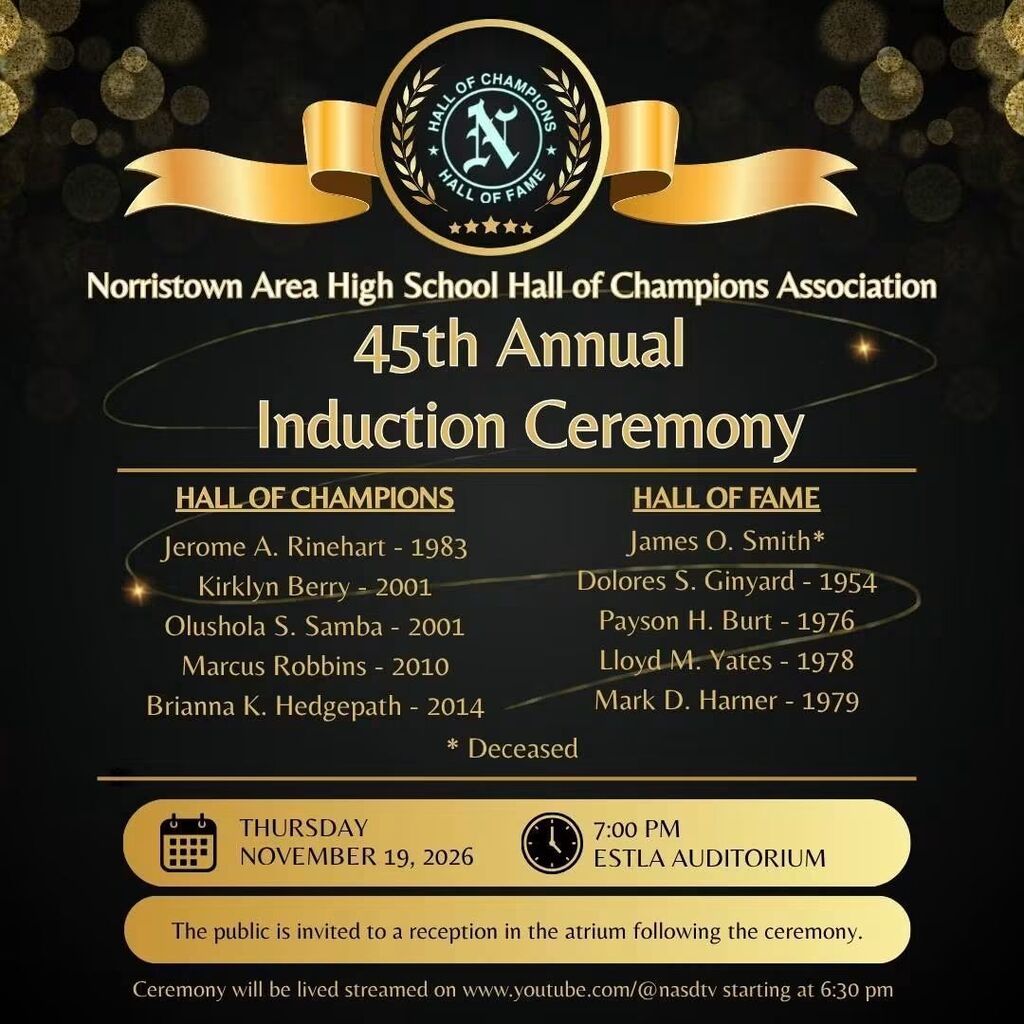 English NAHS Hall of Champions Invitation Graphic. Details in caption.