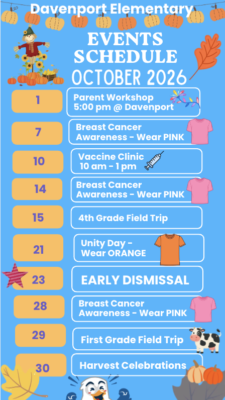 list of events for October 2026