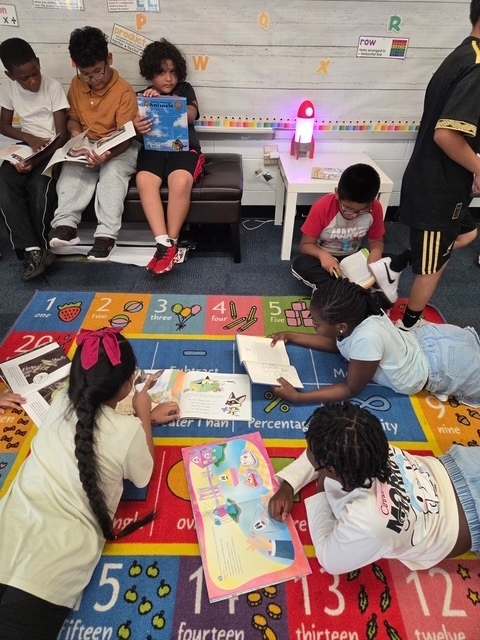 Students reading for Drop Everything and Read