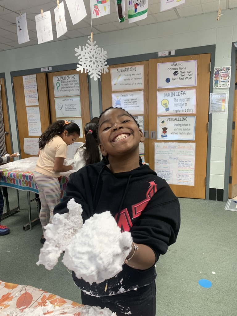 3rd Grade making "snow" with their Best Buddies!