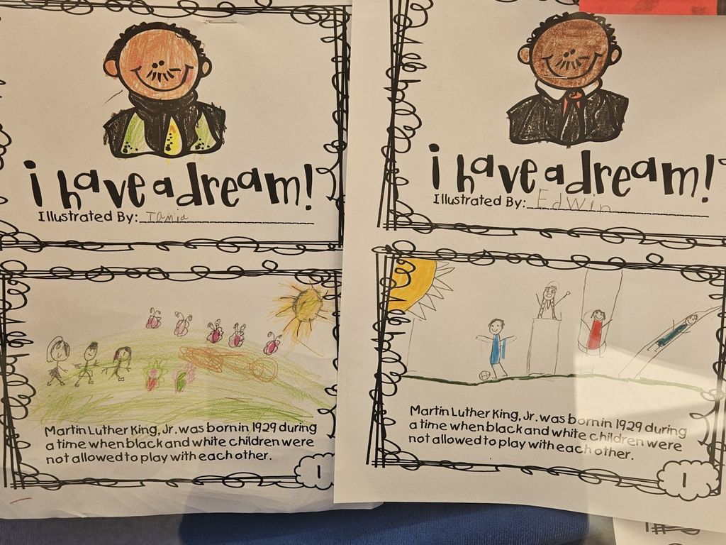 It is a Martin Luther King display with artwork and stories by 4th grade, put together by Ms. Davis.
