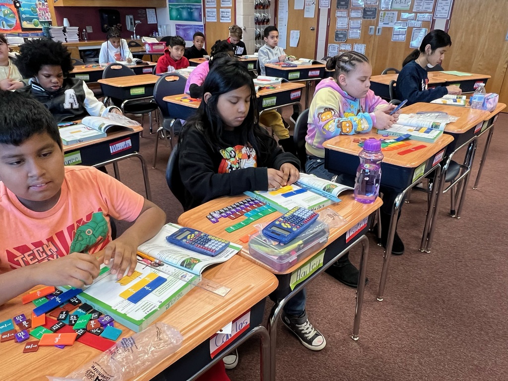Mrs. McDonald’s and Mrs. Crim’s fourth grade math classes are learning all about fractions! They are currently exploring how to generate equivalent fractions using manipulatives.