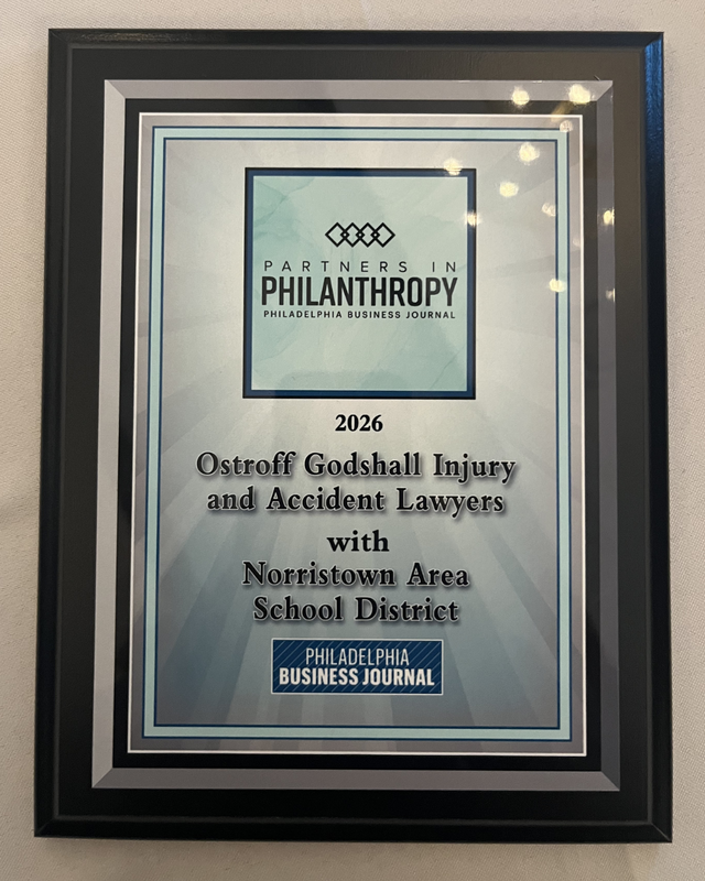 Close up of award plaque.