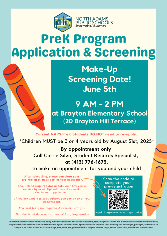PreK Application and Screening flyer