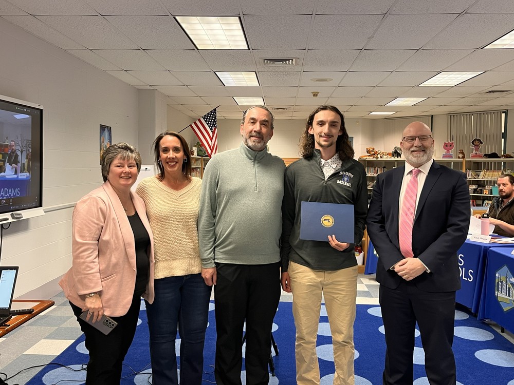 Photos of Brayden Canales Accepting MASS Award