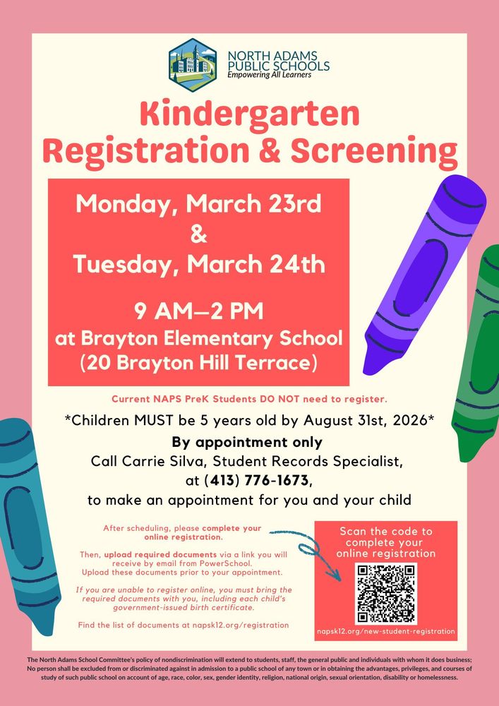 Kindergarten Registration & Screening Flyer