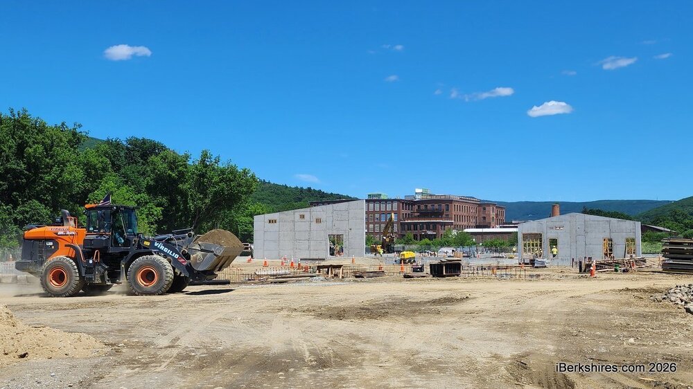 Two concrete firewalls are up at the Greylock School site. Steel will be arriving in the next couple weeks.