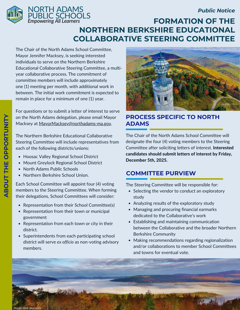 Formation of the Northern Berkshire Educational Collab Steering Committee