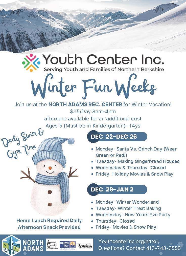 2025 Youth Center Winter Fun Weeks