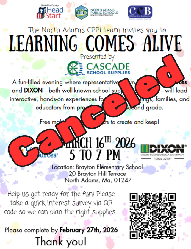 Canceled - Learning Comes Alive, 3/16