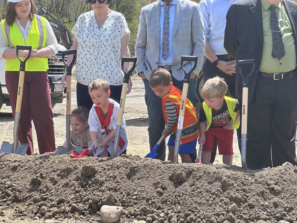Future Greylock students help break ground with small shovels
