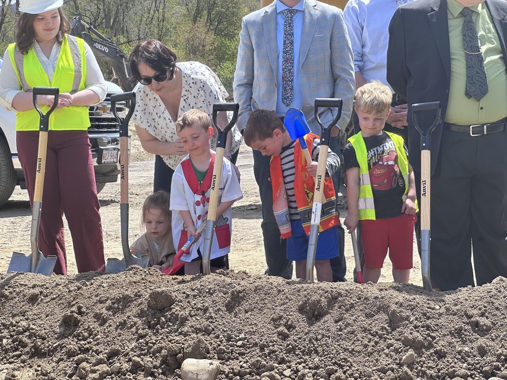 Future Greylock students help break ground with small shovels