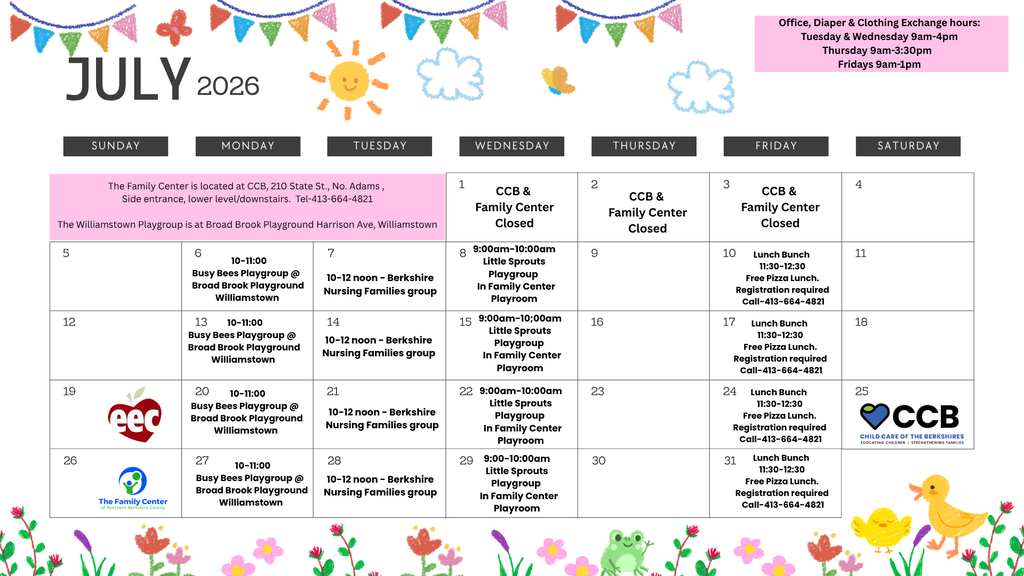 playgroup calendar