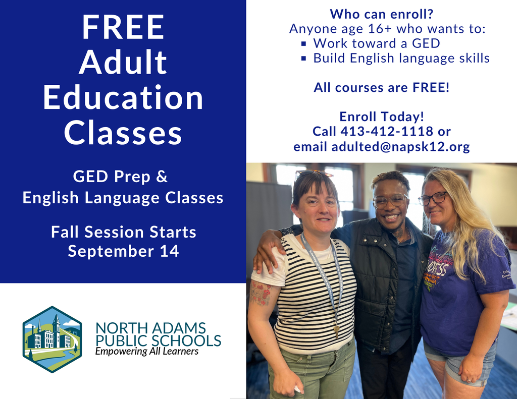 Adult ed classes schedule