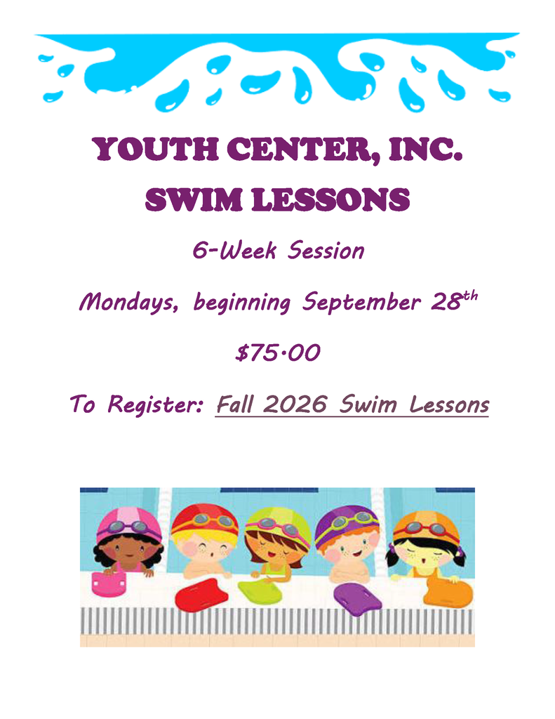 Youth Center 2026 Fall Swim Lessons