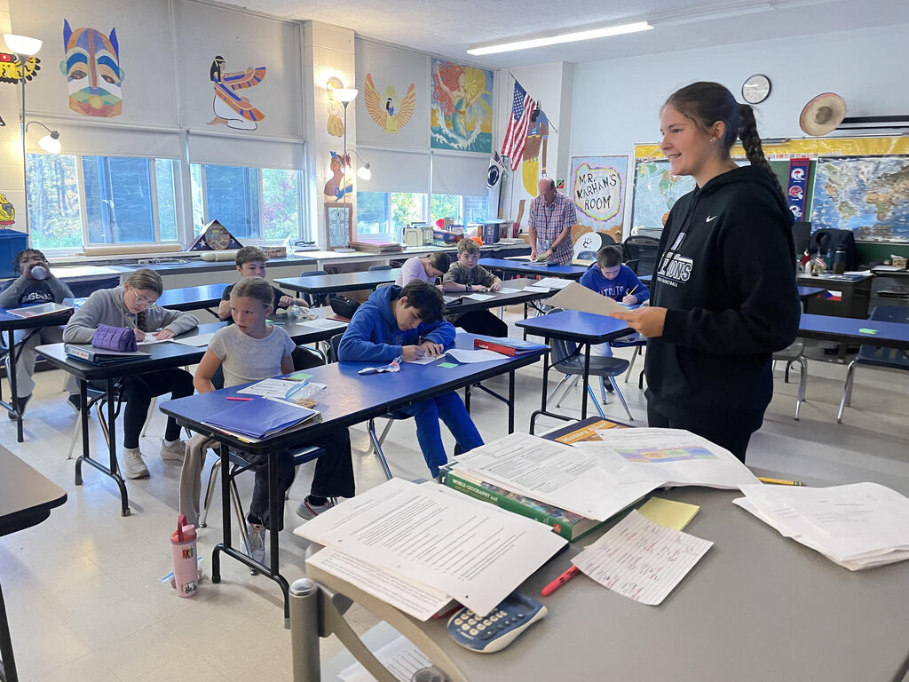 Drury Students leading POG event at Clarksburg Elementary