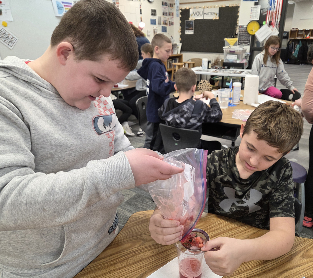 5th Graders Extracting DNA from Strawberries