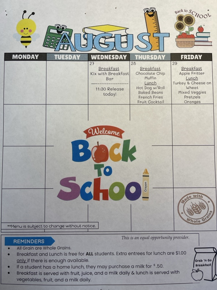 August Menu