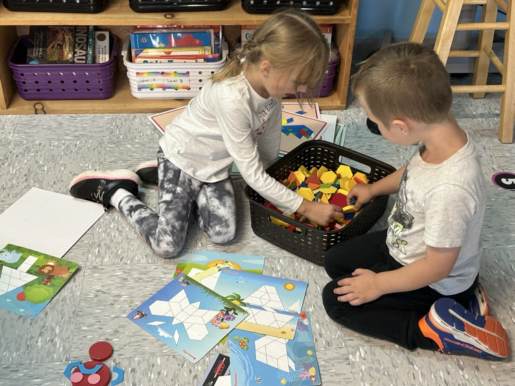 Building with pattern blocks (shapes)