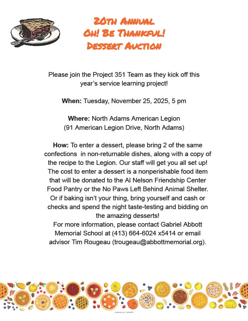 20th Annual Dessert Auction!