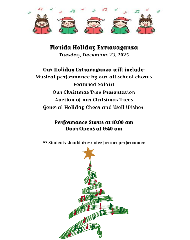 Florida Holiday Extravaganza 12/23/25 Doors open 9:40 and performance starts at 10:00
