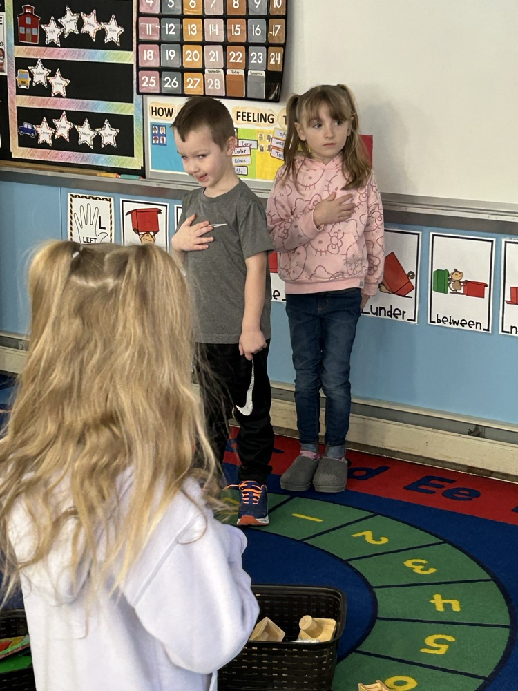 Layla and Hudson pledging to the flag!